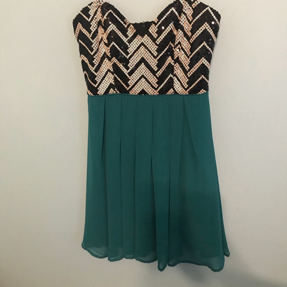 BONGO Sequined Teal Party Dress